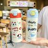 Cartoon Dog Kids Reusable Insulated Water Bottle With Handle For School And Travel