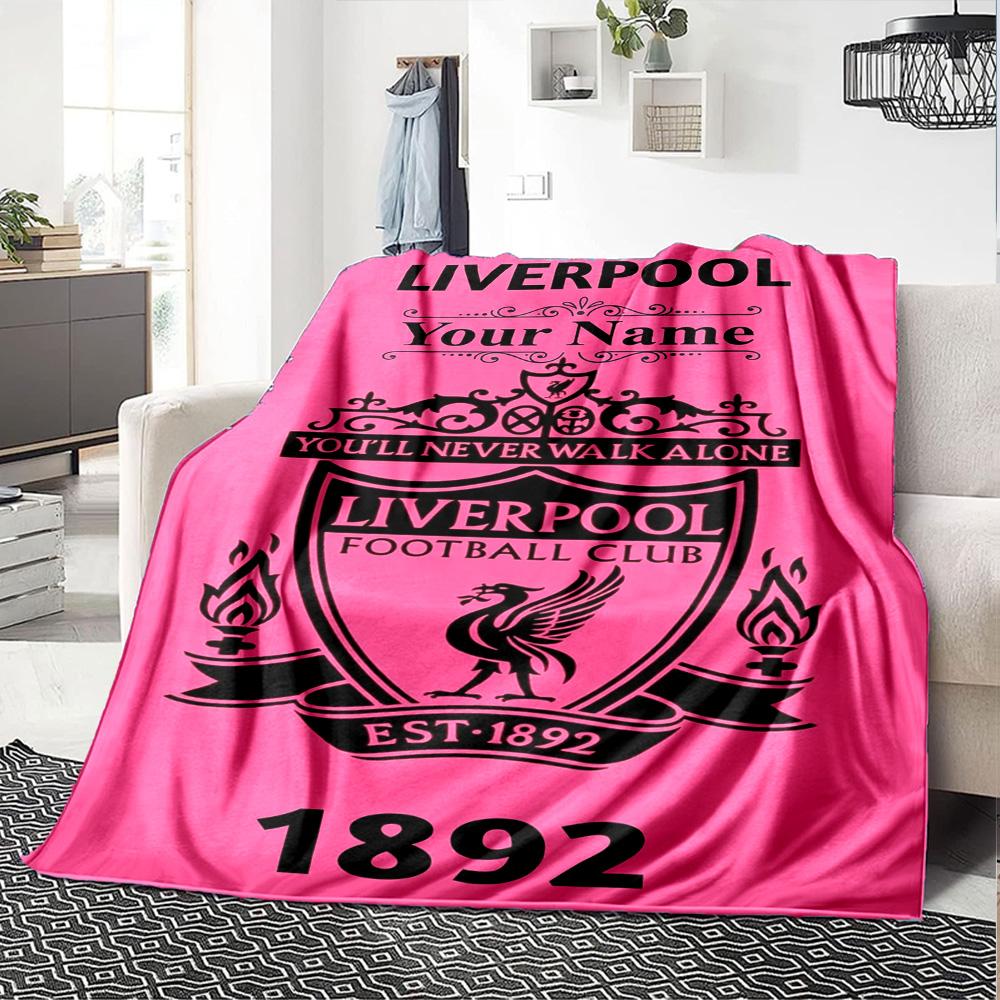 Liverpool Personalized Text Blanket Multi-purpose Personalized Blanket Soft Warm Cozy Throw For Couch Office Seaside Bed Four Seasons Multipurpose
