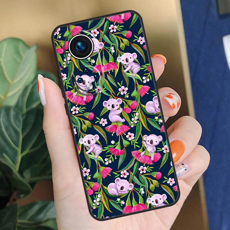 Чехол с коалой и эвкалиптом для Honor Magic 7 5 6 Pro 200 Lite Honor X8b X9c X9b X9a X8a X8 X9 50 70 90 Lite Чехол