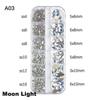 12-Grid 3D Nail Art Rhinestones Set Super-Shiny Flatback Adhesive Rhinestones for DIY Decorative Nail Art Multiple Shapes