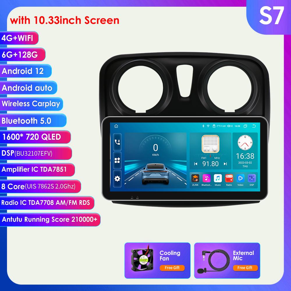 2din Android Авторадио для Renault Logan 2 2012-2019 Sandero 2 Автомобильный радиоприемник Мультимедийный видеоплеер GPS Navi Головное устройство Carplay 4G Интеллектуальный экран