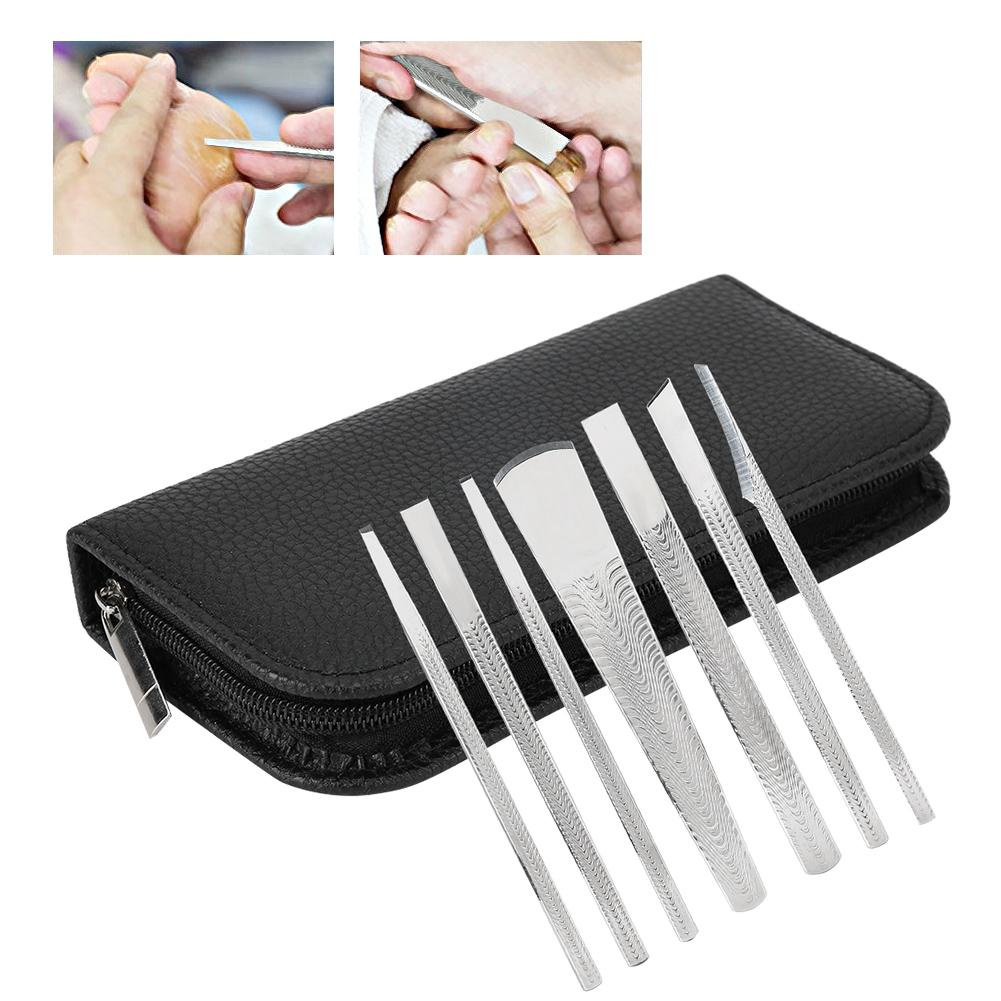 7pcs Stainless Steel Dead Skin Foot Calluses Remover Horny Trimmer Pedicure Tool Set