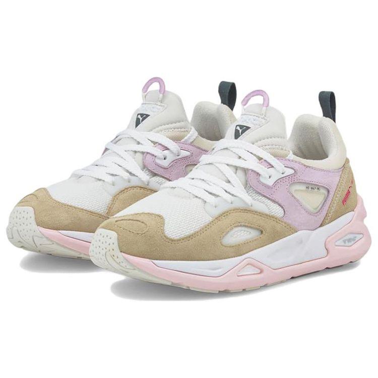 Puma Trc Blaze Fabric Leather Sports Casual Low-Top Lifestyle Shoes Unisex Sneaker Brown White Pink 383104-03
