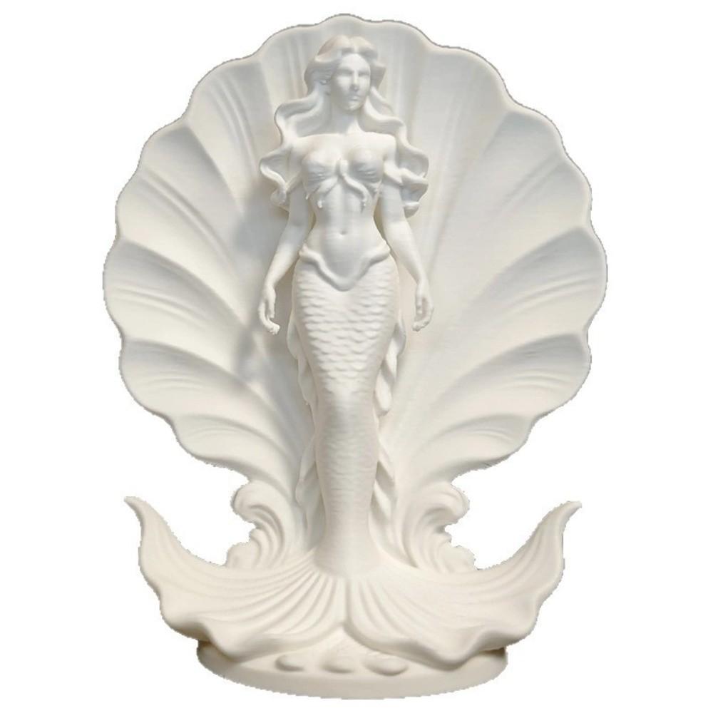 Light Luxury Mermaid In Shell Statue 3D Printed Desktop Decoration Mermaid Figurine Gift
