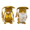 Graduation Season Gnome Doctorial Hat Art Ornaments Desktops Face Less Doll Crafts for School Office Holiday Decorations