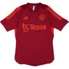 Manchester United Comfortable Striped Letter Logo Football Shirt Men Tops Deep-Red IA7244