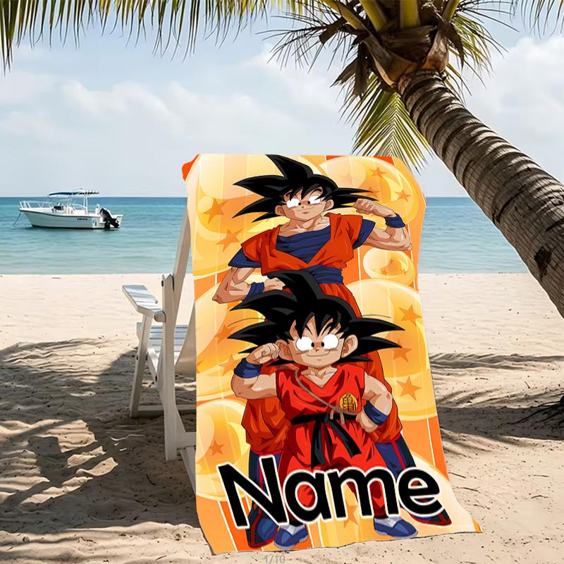 Customizable personalized beach towels Dragon Ball themed designs.Suitable for the beach, yoga, sports;ideal as beach accessories