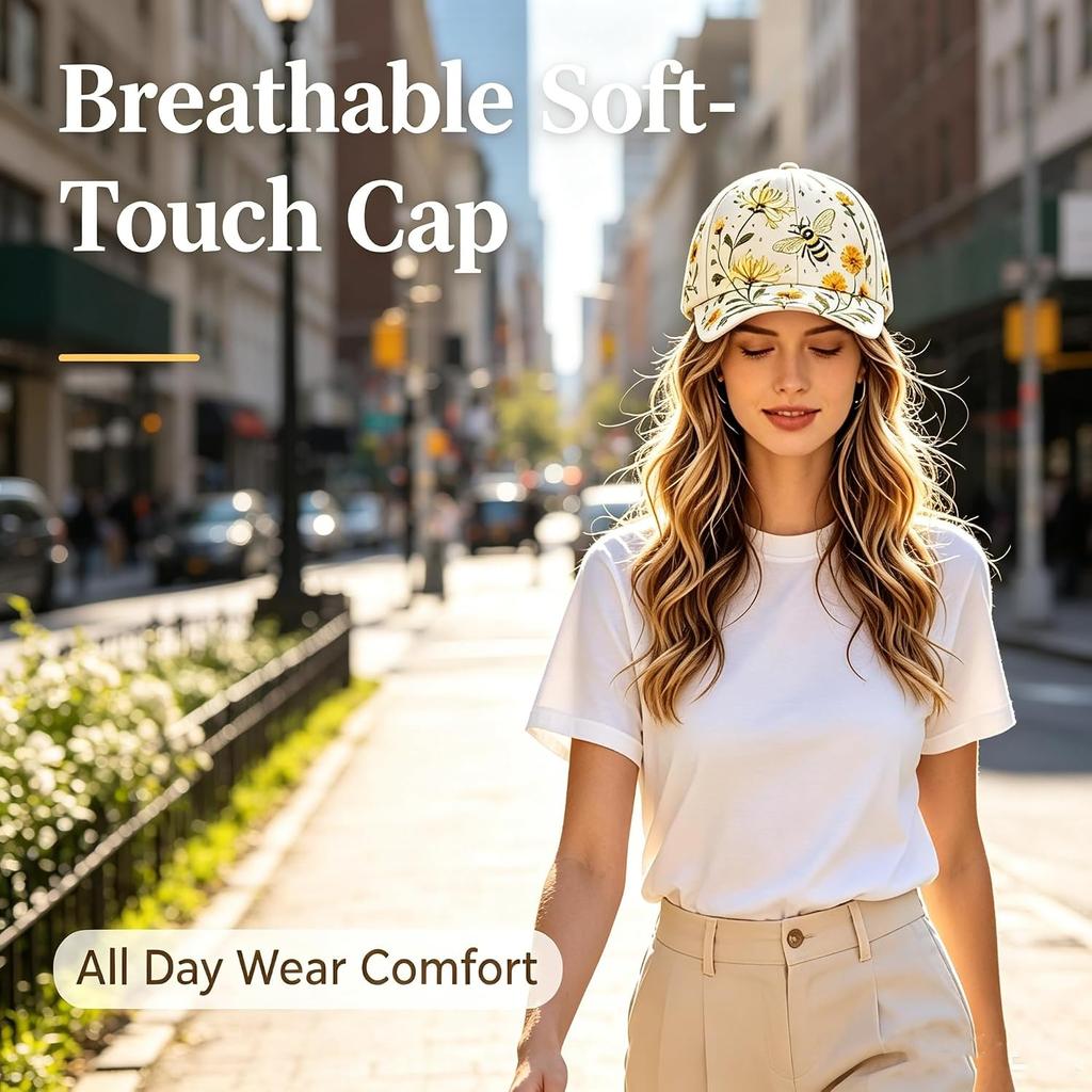 Limited Edition Garden Morning Botanical Baseball Cap: Soft Lightweight Breathable Cotton Adjustable Unisex Hat - Embroidered Cottagecore Sunwear