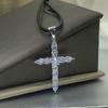 925 Sterling Silver Popular White Zircon Cross Pendant New Necklace For Ladies Party Birthday Jewelry Gift