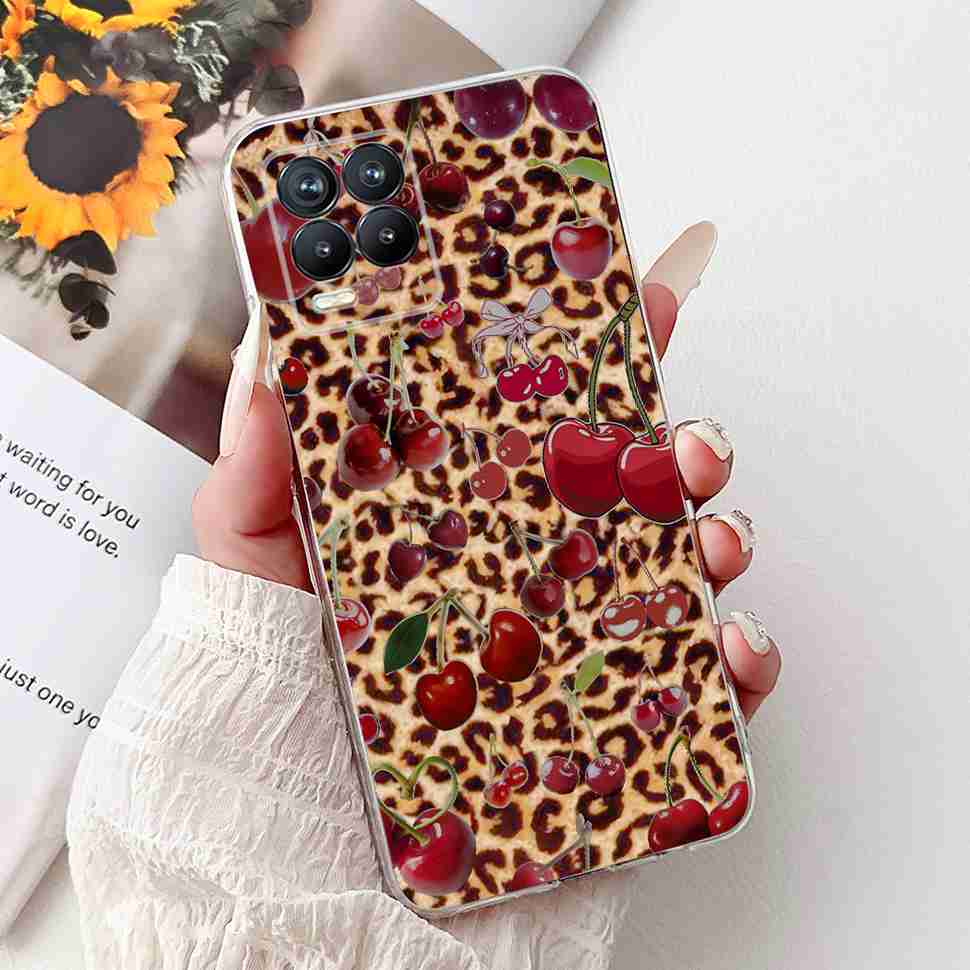 For Realme 8 4G RMX3085 Case Fashion Painted Flowers Soft Silicone TPU Cover For Oppo Realme8 realme 8 6.4" Phone Shell Bumper