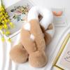 Soft Plush Snood Scarves Women Warm Furry Scarves Thickened Faux Rabbit Fur Scarves Plush Cross Collar Scarf Elegant Warm Collar