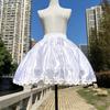 Lolita Petticoat White Underskirt for Dresses Elastic Waistband Dance Pettiskirt 2 Hoops