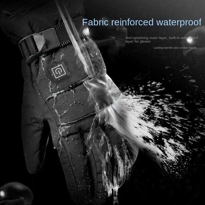 Electric Heated Gloves Winter Gloves Skiing Heated Gloves Waterproof Heated Gloves Touch Screen Motorbike Racing Riding Gloves