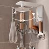 360° Rotation Kitchen Cooking Tool Storage Rack Punch-Free Wall Mounted Metal Drain Holders Home Kitchenware Organization Shelf