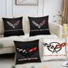 Cool Car C- Corvette Pillow Case Square Pillow Bedroom Sofa Leisure Comfort Cushion Car Living Room Home Decoration 40X40