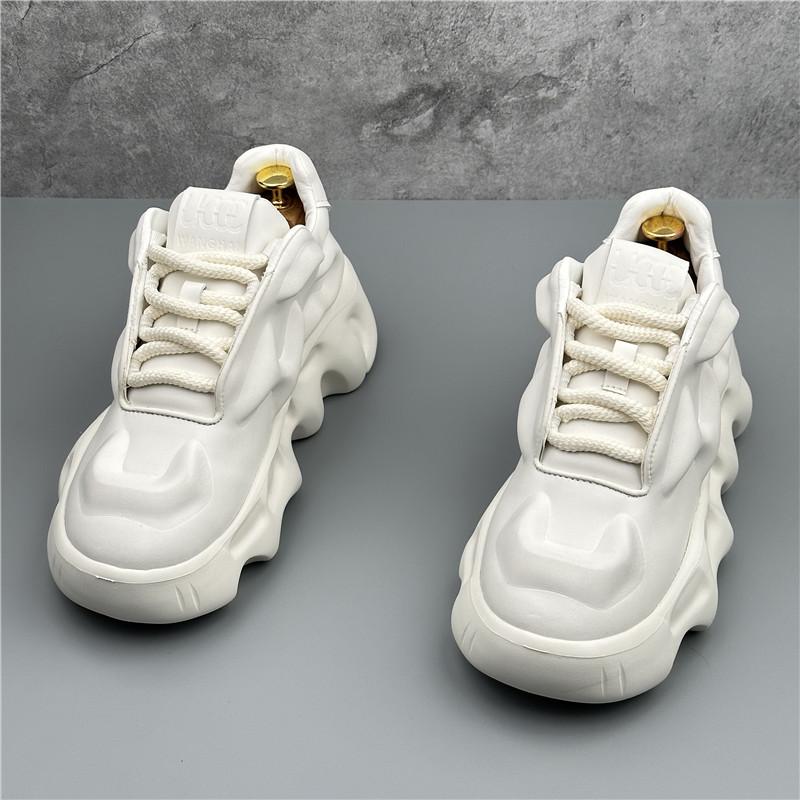 Модный тренд Высокие кроссовки Новый дизайнер Мужские Белые Черные Толстая подошва Все сочетающиеся туфли Mlae Повседневные лоферы Мокасины Мужские Рок Кроссовки для ходьбы
