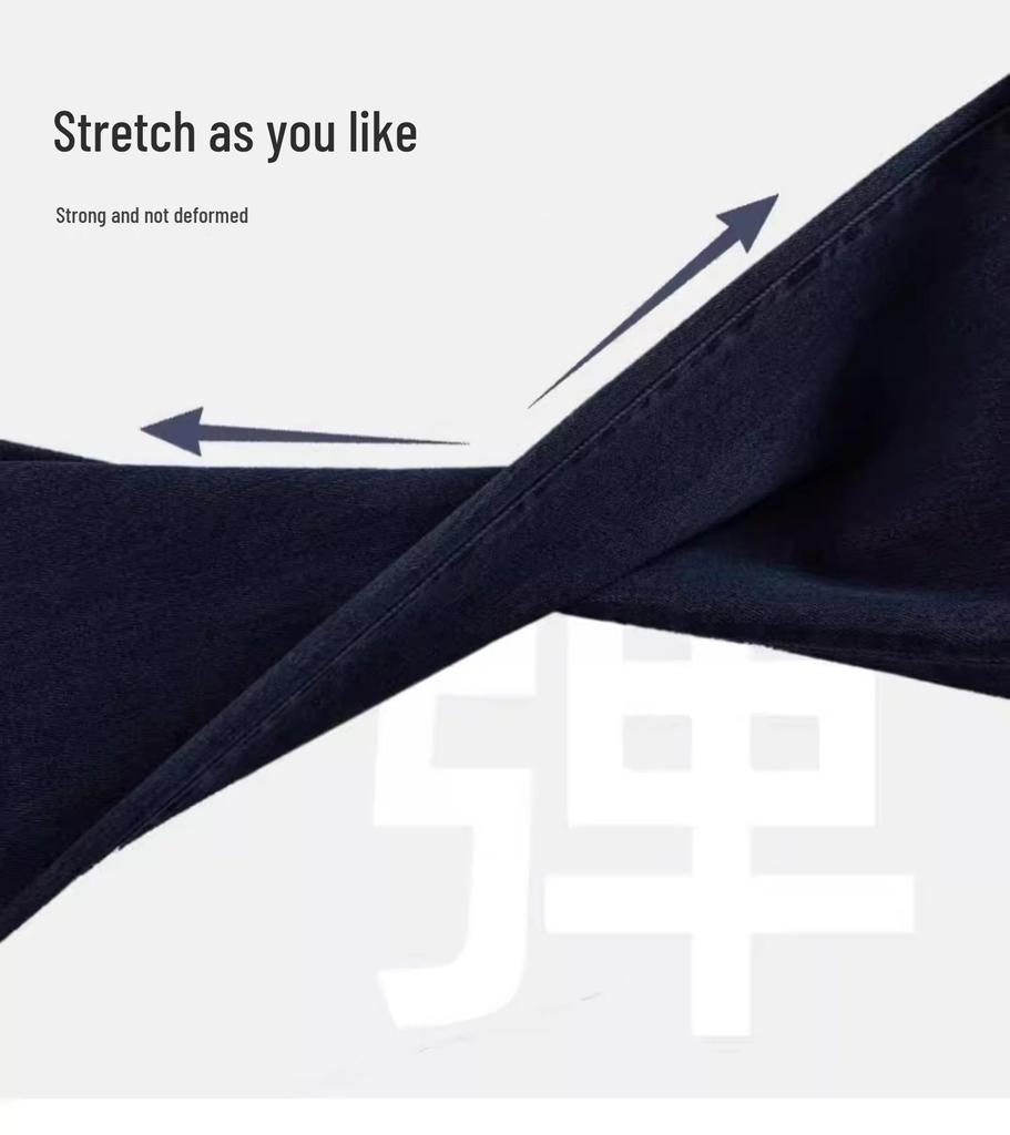 Petite Women's 2025 High-Waisted Slimming Blue Straight-Leg Stretch Cigarette Pants for Spring and Autumn