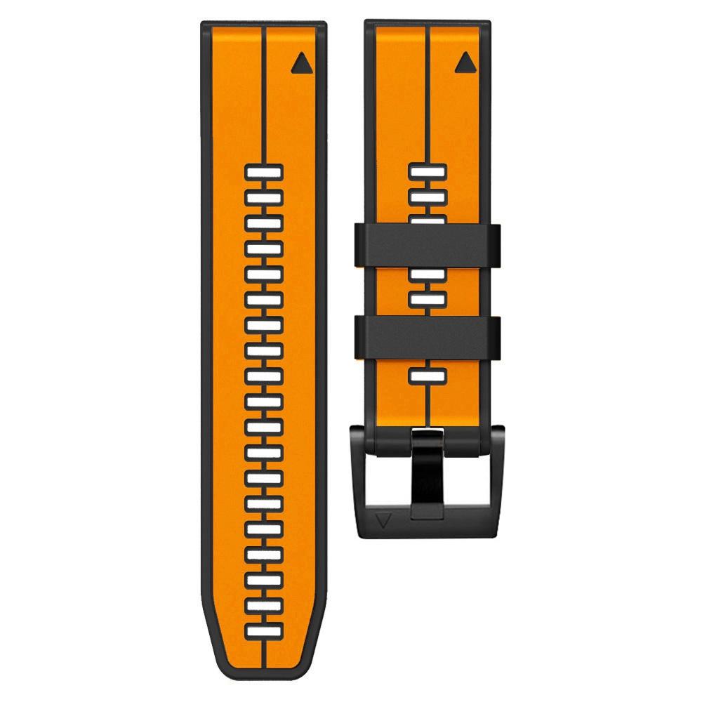 For Garmin Enduro/Tactix Delta/Tactix 7 Pro Pin Texture Silicone Watch Band 26mm Dual Colors Replacement Wrist Strap