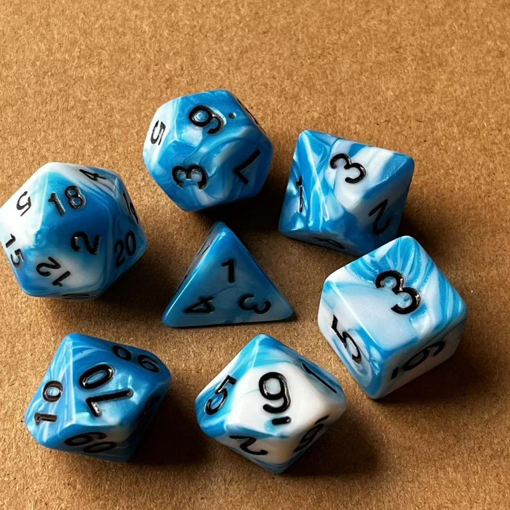 7 шт./лот, многогранные игральные кости из смолы D&D D4 D6 D8 D10 D% D12 D20, многогранные игральные кости TRPG, настольные игры