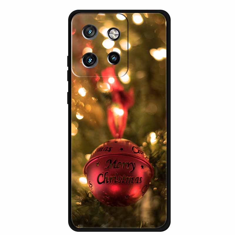 Christmas Cover For Motorola Moto G75 5G Black Silicone Cases TPU Santa Claus Christmas Tree Cover Deer For Moto G75 5G TPU case