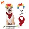 Рождественский вязаный шарф для питомцев и парик с героями мультфильмов, аксессуары для волос для кошек и собак
