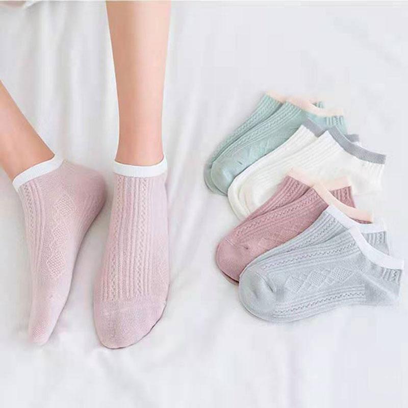 Женские хлопковые носки Harajuku, милые забавные носки, комплект коротких носков Лолиты в японском стиле, 5 пар