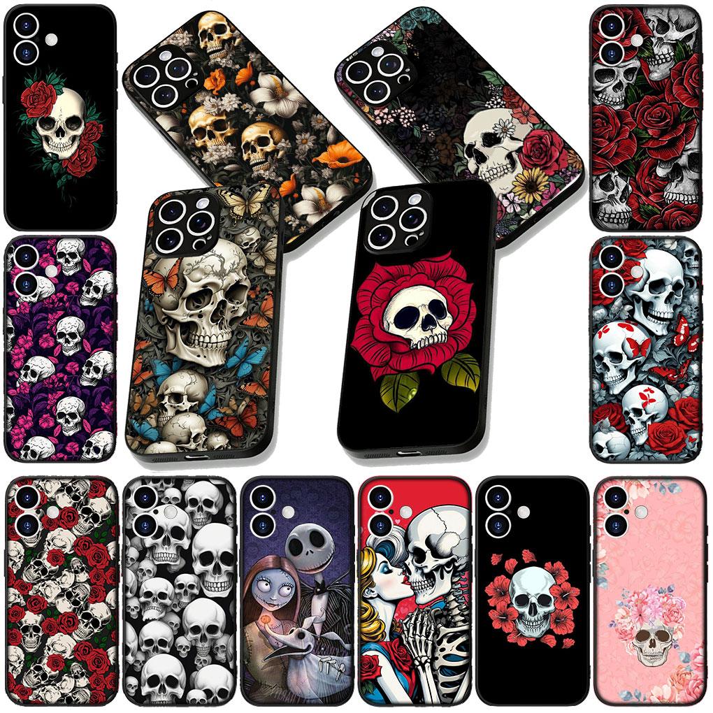 Чехол для Samsung Galaxy Note 20 9 8 S8 S10 S9 Plus A54 A33 A21S A31 M21 S10E A17 Coque Чехол для телефона Цветочный дизайн Череп Цветок Роза