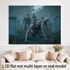 2D plane 1 2D plane scene of zombie cemetery banner - Horror party decoration with tombstones.PMJ