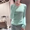 Mint Green Turtleneck Polished Bottoming Shirt Women's Early Autumn New Fashion Interior with High-end Long-sleeved Knitted Top