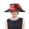 Women Church Hats Wide Brim Sun Derby Hat Organza Fascinators Kentucky Hats for Women Tea Party Wedding Hat
