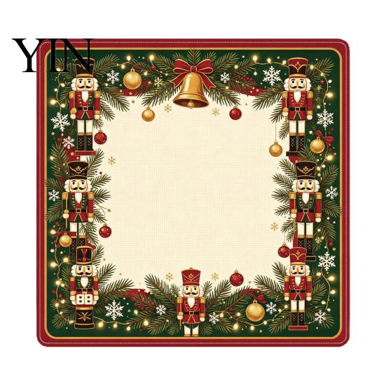 Mahjong Accessories Christmas Table Mat, Non-Slip Rubber American Noise Reduction Protection Pad Waterproof Cover for Poker, Card, Board & Tile Games