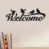 1pc Birds Welcome Sign Metal Wall Art - Bird Silhouette Sculpture. Metal Ornament Sign. Bird Lover Gift. Artwork.