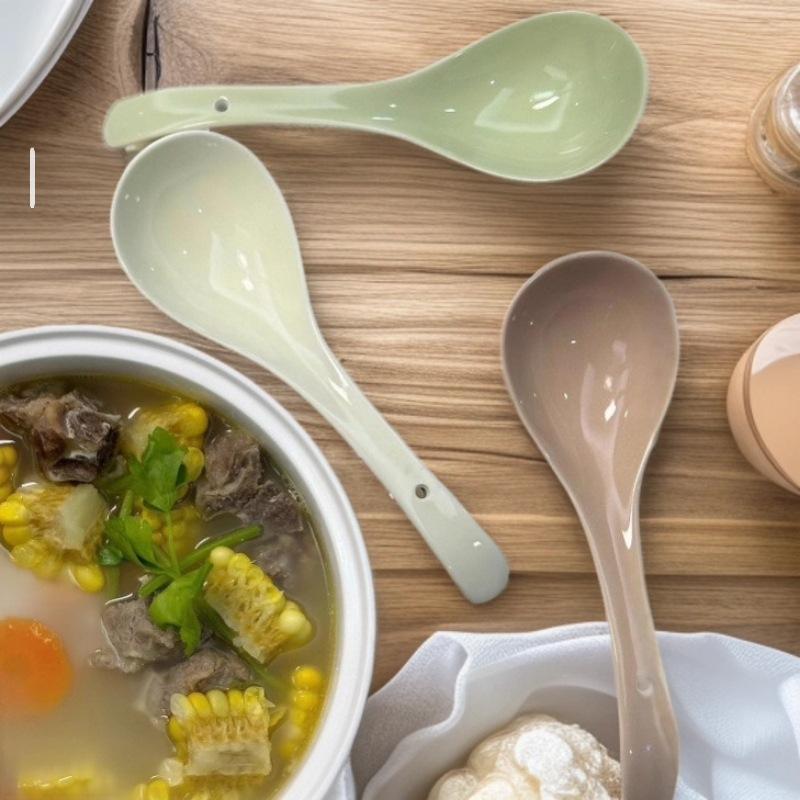 Подглазурная цветная ложка Бытовая керамическая Большая Жаростойкая ложка Высококлассная Изысканная Большая Ложка для каши Ложка для салата Ложка для кормления рисом
