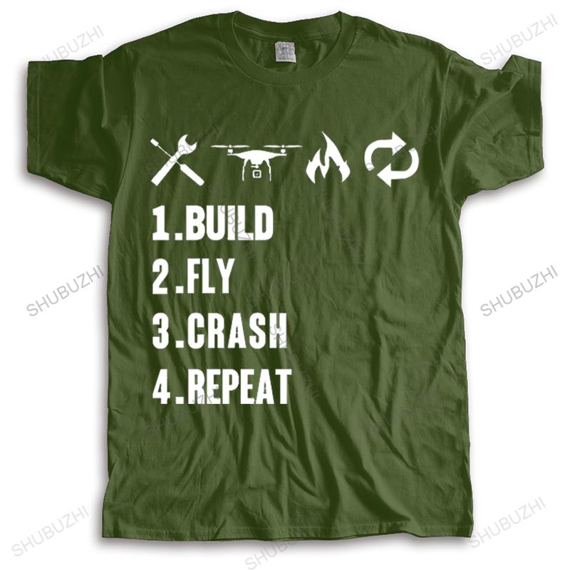 Unisexy Summer Crew Neck Cotton Tshirts Short Sleeve Tees Build Fly Crash Repeat New Arrived Unisexs Fashion Brand Teeshirt Funny Top