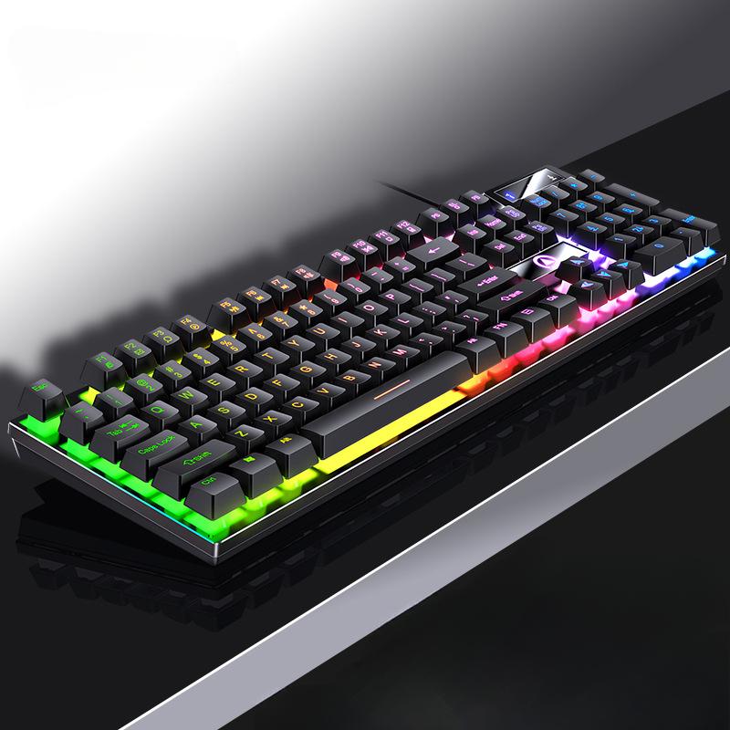 Game Keyboard USB Wired Mechanical Feel Luminous Keyboard with Backlight Desktop Computer Notebook Office Universal