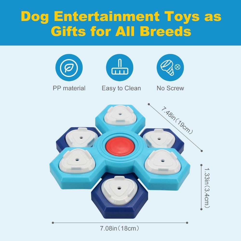 Dog Feeder 2 Layers, Dog Interactive Turntable Toy for IQ Training and Entertainment, Mentally Stimulating Toys Boredom and Smart Dogs, Cats
