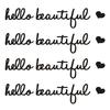 4Pcs Rearview Mirror Decal Set Hello Beautiful Letters Self Affirmations Reflective Pink Vinyl Car Stickers for Women