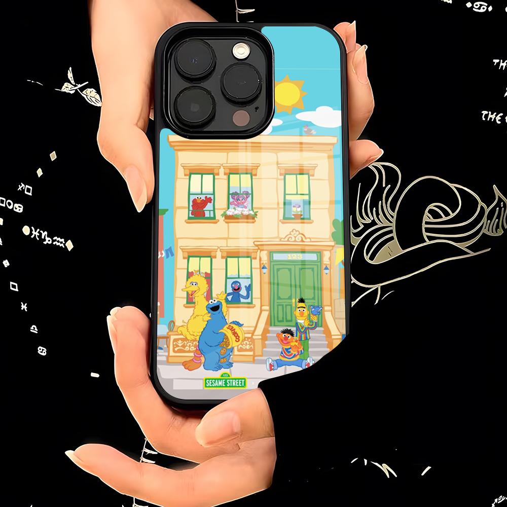 Cartoon S-Sesame S-Street Phone Case PC+TPU For IPhone 17 16 15ProMax 13 16 11 12 14 Pro Xs Max Mini Xr X Plus Cover