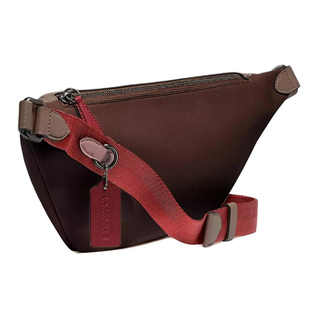 Coach League 40 Monogram Canvas Faux Leather Waist Bag Chest Bag Large Men bags Oak Maple Brown C3795-JIS8W