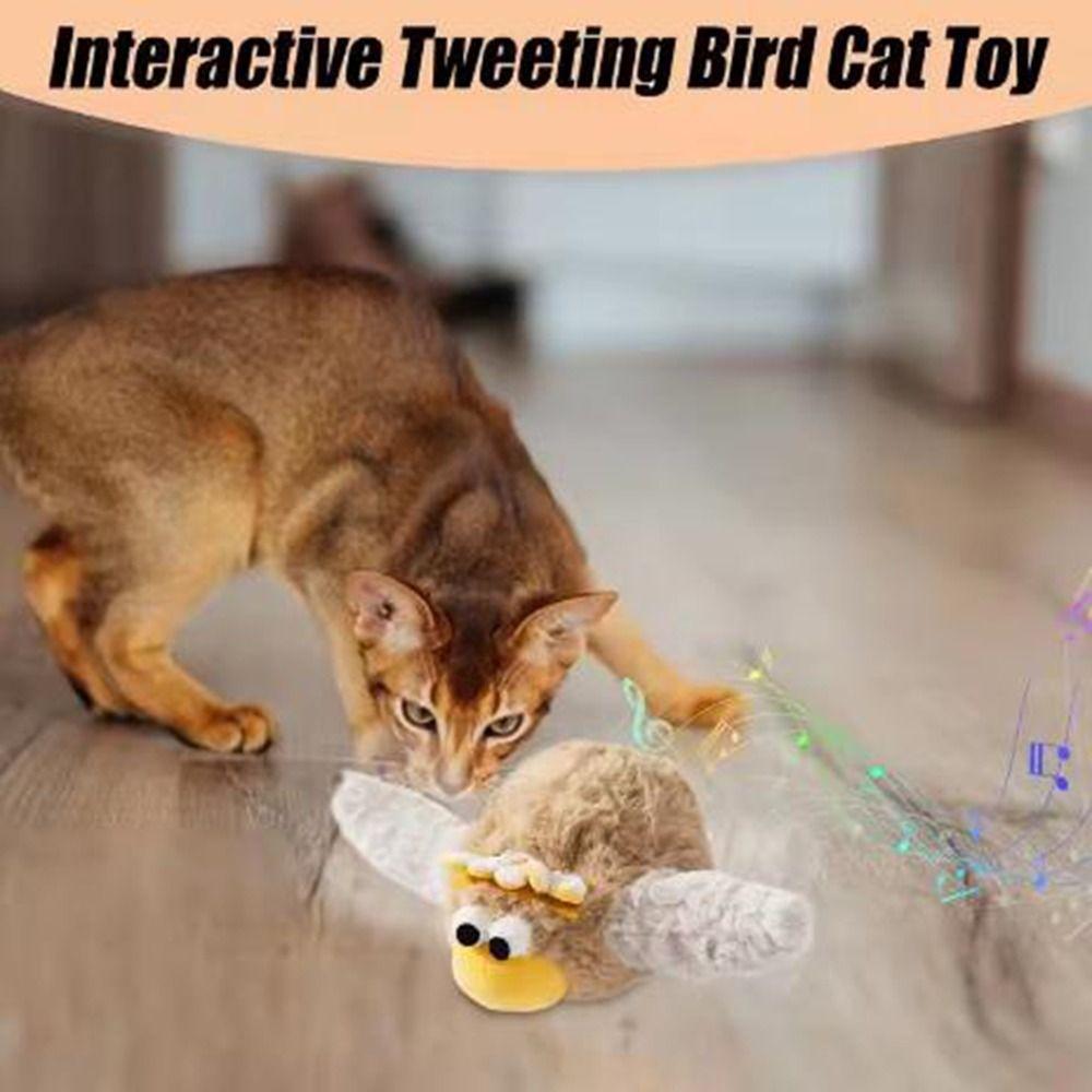 Electric Bird Moving Cat Toy USB Rechargeable Interactive Cat Toys for Kitten Cats