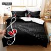 Musical Notes Bedding Set, 3Pcs Duvet Cover Set, Soft Comfortable Breathable Duvet Cover, For Bedroom Guest Room Decor