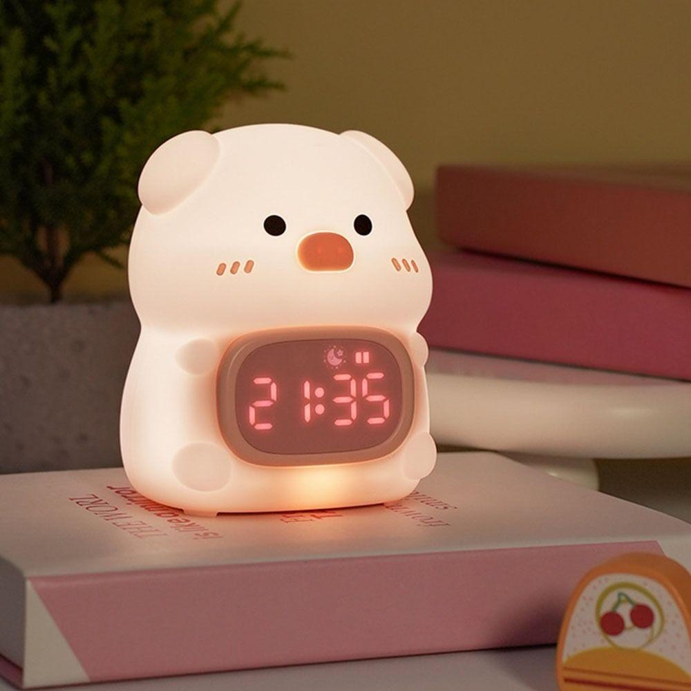 Pig/Frog Shape Toddler Sleep Training Clock 7 Colors Night Light New Alarm Clock for Kids Gifts