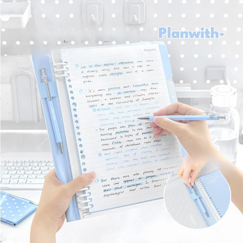Planwith Friends Program, Polka Dot Soft Back Loose-leaf Book PP Cover Without Breaking Hands B5/B7 Horizontal Line Page Notebook