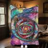 1PC Circles PatternsOutdoor Flannel Blanket - Soft Plush Decor for Picnics, camping, Bedroom, Playroom, Office, or Lunch Break 1357A