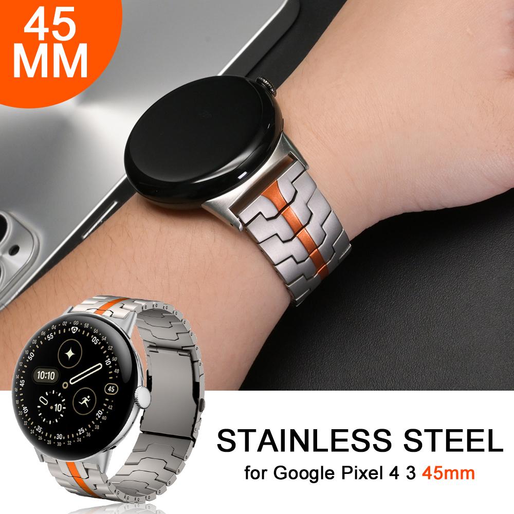 Нержавеющая сталь Ремешок для часов Google Pixel Watch 4 3 45 мм Роскошный ремешок для GOOGLE PIXEL WATCH 3 4 45MM Аксессуары Наручный ремешок
