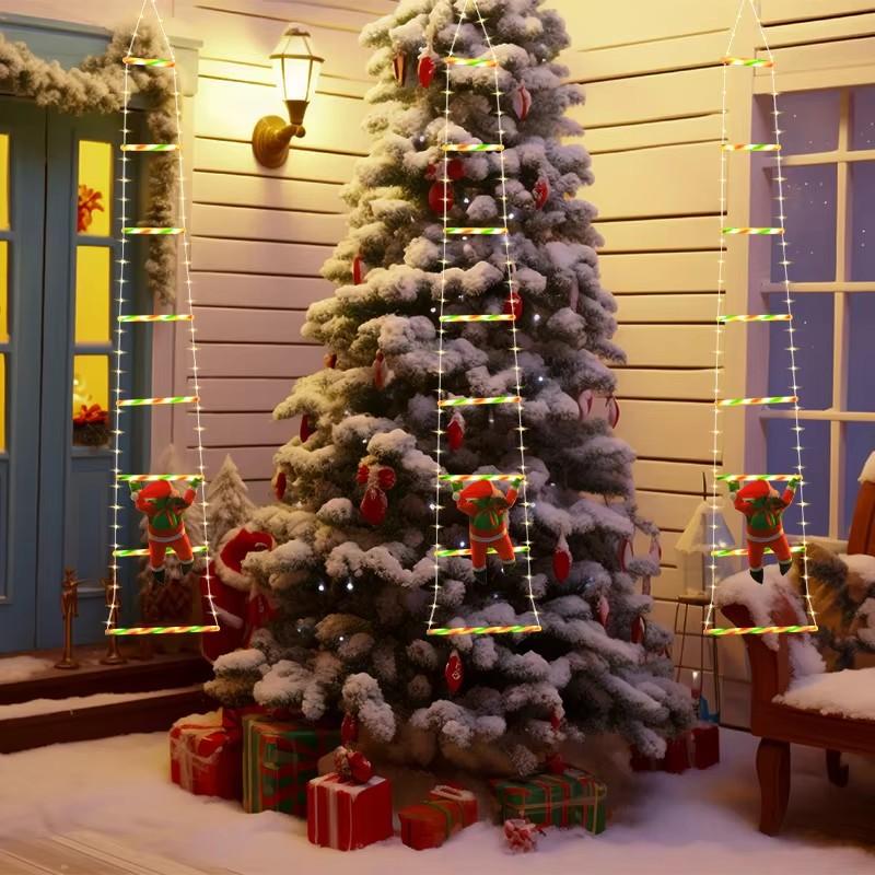 1/3М Дед Мороз, поднимающийся по лестнице, гирлянда, USB, 8 режимов, светодиодная лампа, рождественское украшение для сада, рождественской елки, новогодний подарок