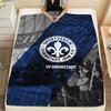 1 шт. Фланелевое одеяло с принтом SV Darmstadt 98, Высококачественное, Удобное для всех сезонов, Декор для дома, Тепло и уют, Идеально для рождественских подарков91