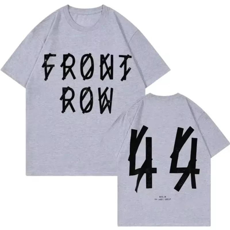 2026 44 Группа этикеток Хлопковая футболка в стиле Хип-хоп Унисекс Уличная одежда Короткий рукав Круглый вырез Принт Повседневная Дышащая Модная футболка для взрослых