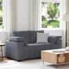 VidaXL Loveseat Sofa Dark Grey 120 Cm Velvet, Two-seater Sofa, Divan, Living Room Seat, Sofa, Upholstered Sofa, 4105258