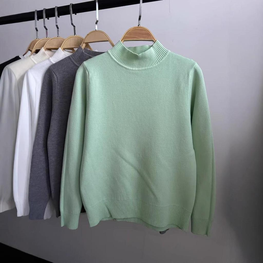 Женский свитер-полуводолазка из искусственного норкового флиса на осень и зиму